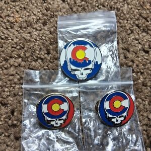Grateful Dead Colorado Steal Your Face Pin Trio